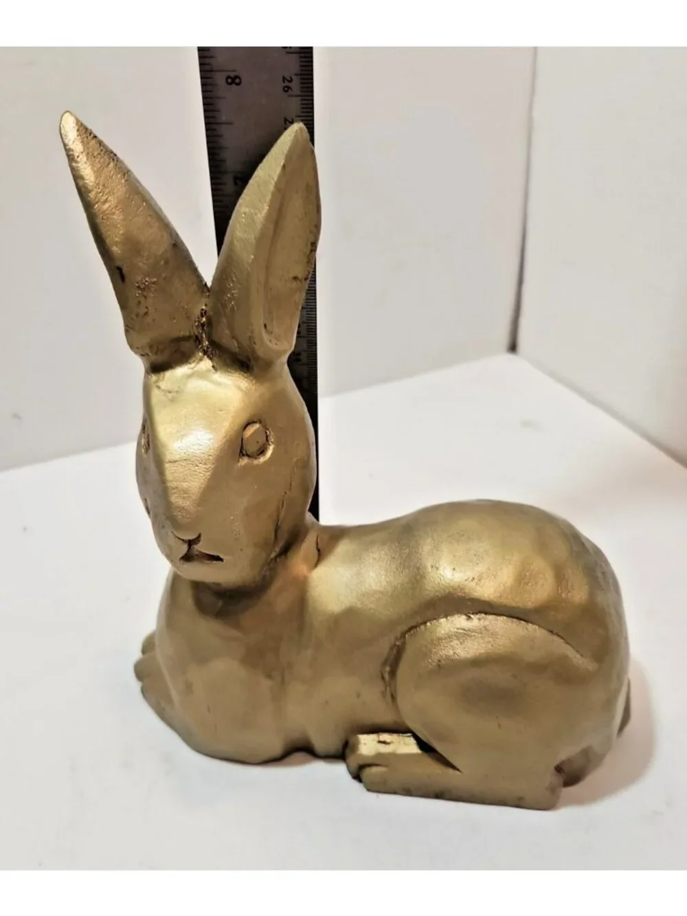 Gold Wooden Sitting Rabbit Bunny Figurine 8